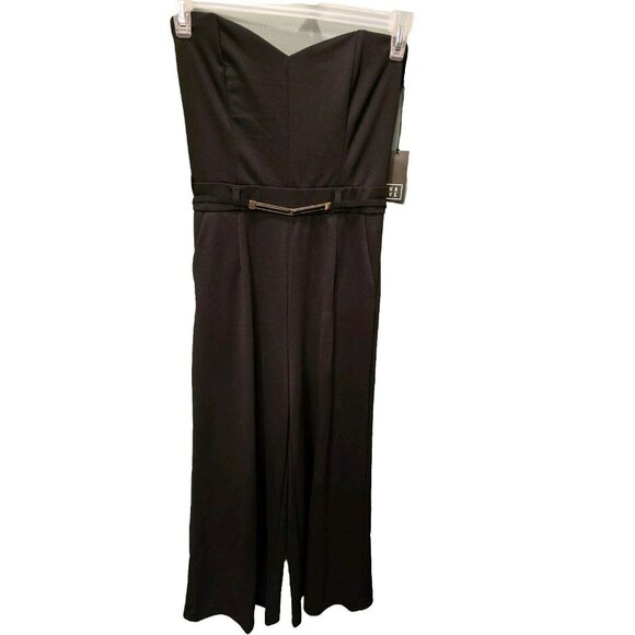 NWT Have Brand Black Classic Jumpsuit Pants Suit Strapless Wide Leg Corset Style - Picture 1 of 5